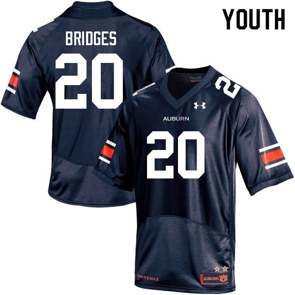 Youth Auburn Tigers #20 Cayden Bridges Navy 2022 College Stitched Football Jersey